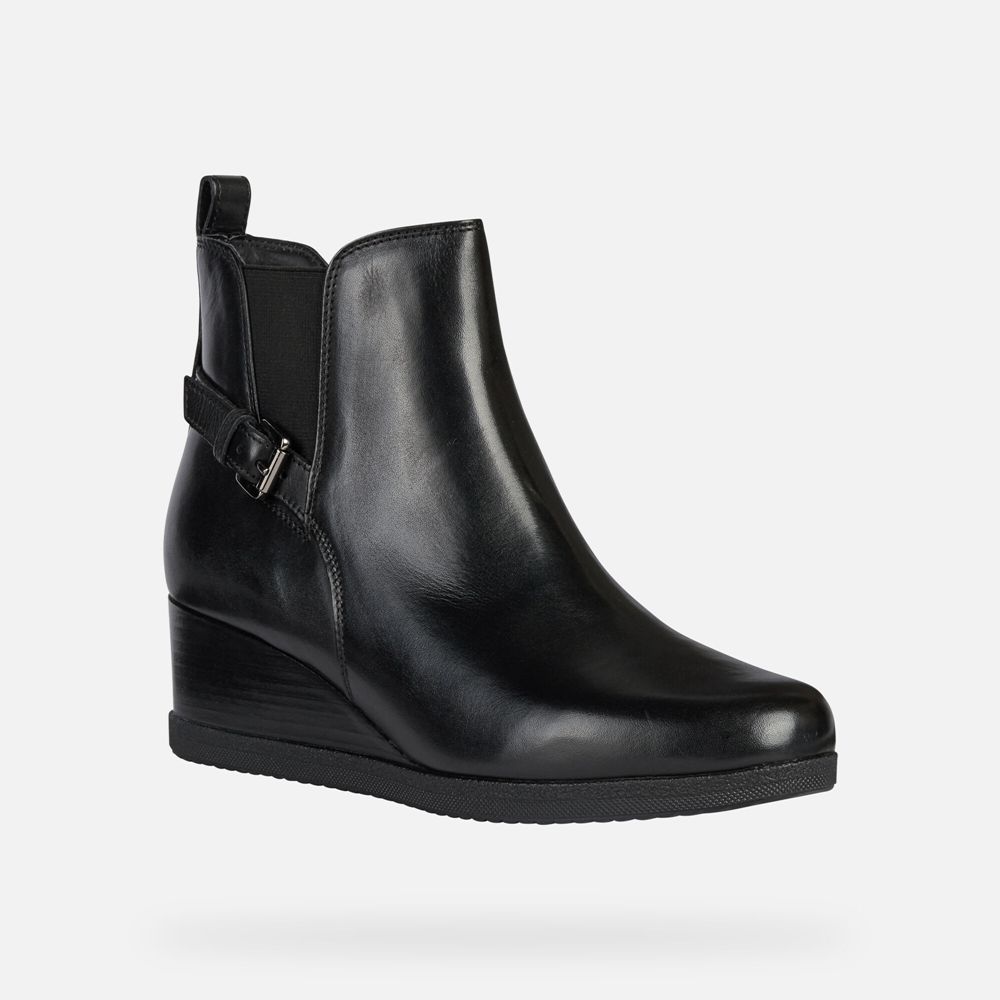 Botins Geox Senhora Pretas - Anylla Wedge - KNIMC8715